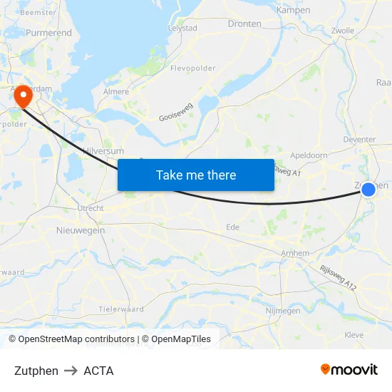 Zutphen to ACTA map