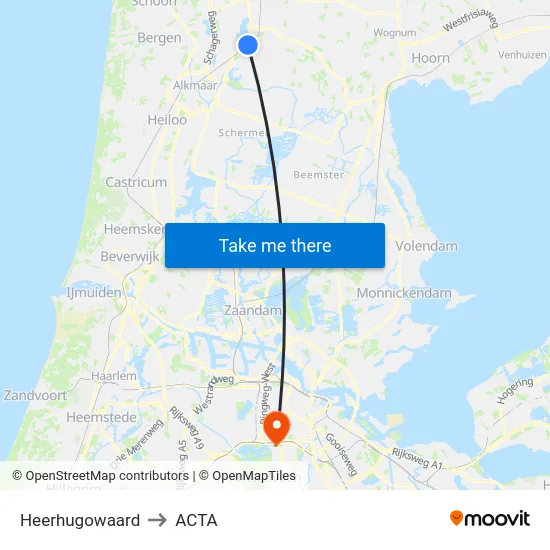 Heerhugowaard to ACTA map