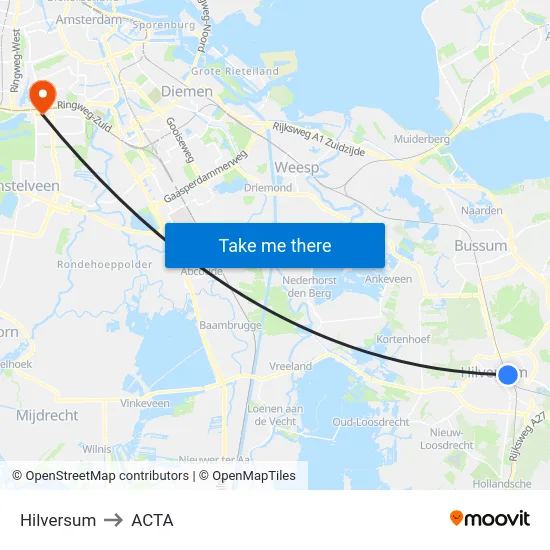 Hilversum to ACTA map