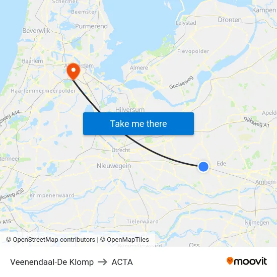 Veenendaal-De Klomp to ACTA map
