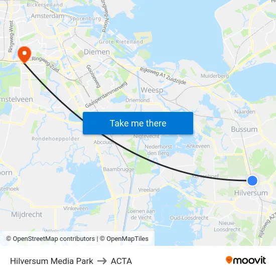 Hilversum Media Park to ACTA map