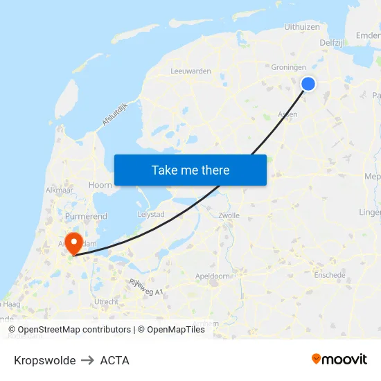 Kropswolde to ACTA map
