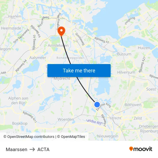 Maarssen to ACTA map