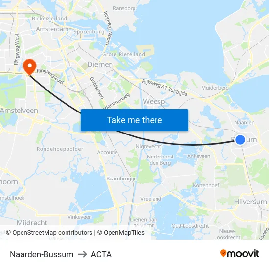 Naarden-Bussum to ACTA map