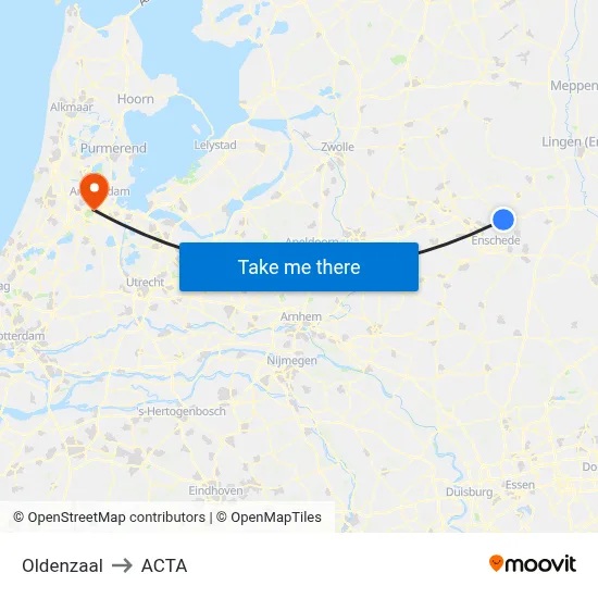 Oldenzaal to ACTA map