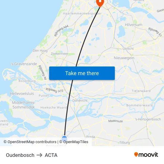 Oudenbosch to ACTA map