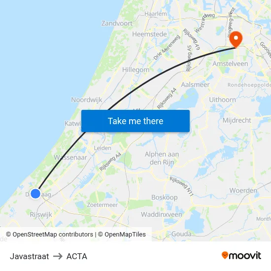 Javastraat to ACTA map