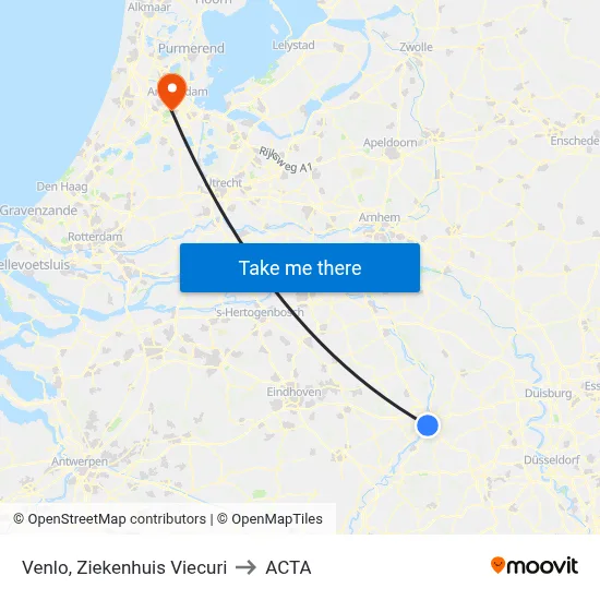 Venlo, Ziekenhuis Viecuri to ACTA map