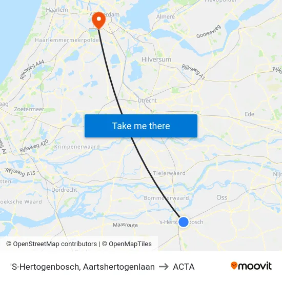 'S-Hertogenbosch, Aartshertogenlaan to ACTA map