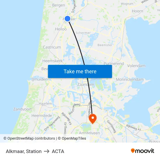 Alkmaar, Station to ACTA map