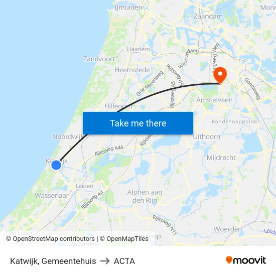 Katwijk, Gemeentehuis to ACTA map