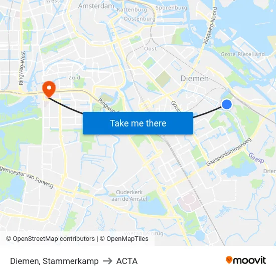 Diemen, Stammerkamp to ACTA map