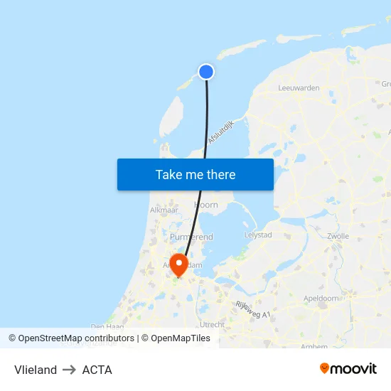 Vlieland to ACTA map