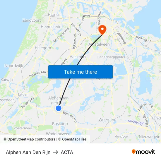 Alphen Aan Den Rijn to ACTA map