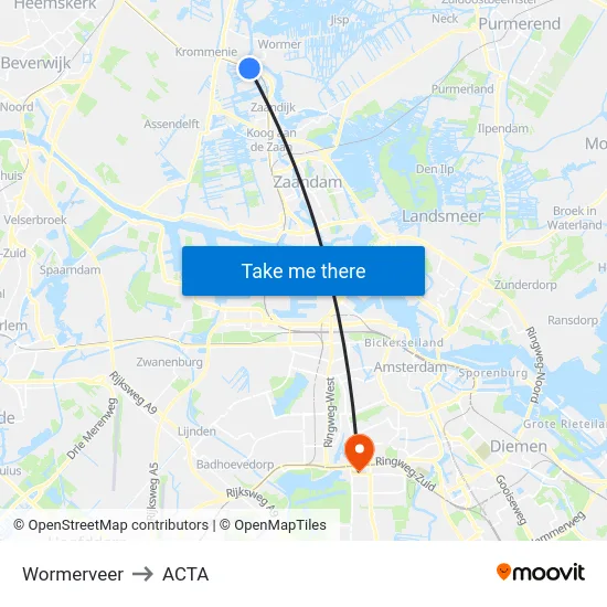 Wormerveer to ACTA map