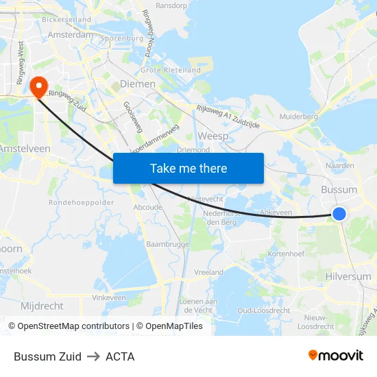 Bussum Zuid to ACTA map