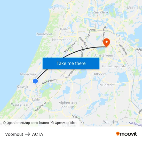Voorhout to ACTA map