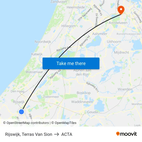 Rijswijk, Terras Van Sion to ACTA map