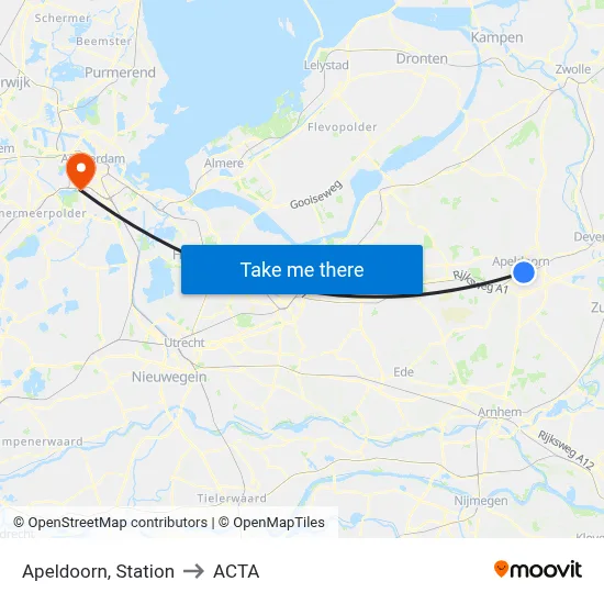 Apeldoorn, Station to ACTA map