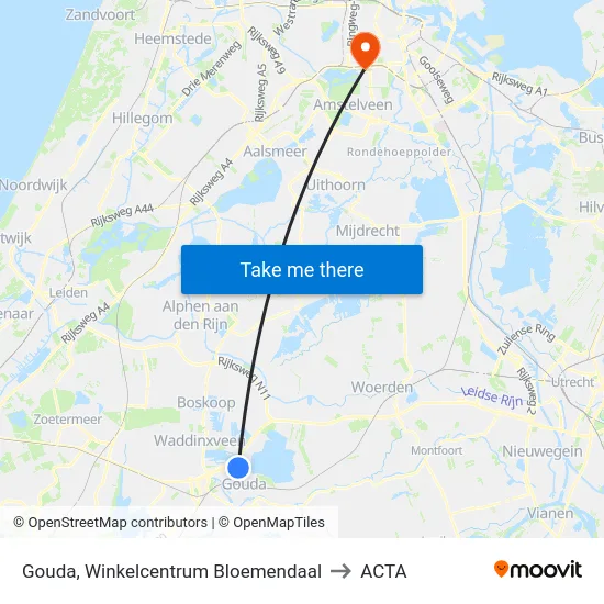 Gouda, Winkelcentrum Bloemendaal to ACTA map
