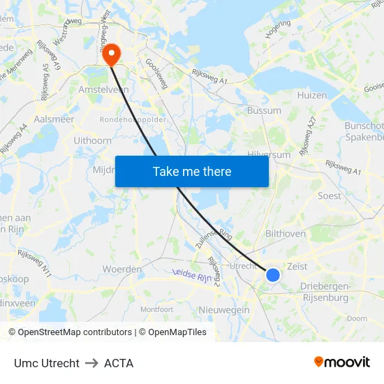 Umc Utrecht to ACTA map