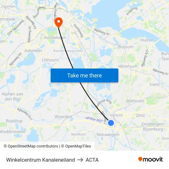 Winkelcentrum Kanaleneiland to ACTA map