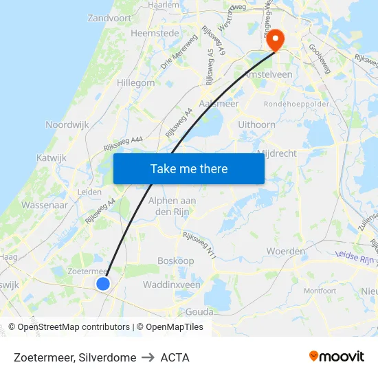Zoetermeer, Silverdome to ACTA map