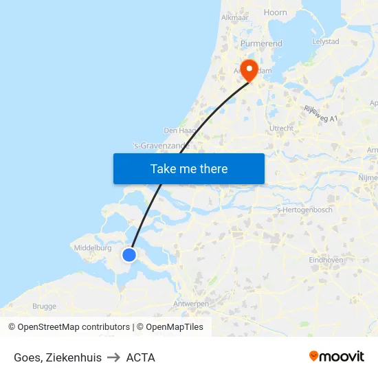 Goes, Ziekenhuis to ACTA map