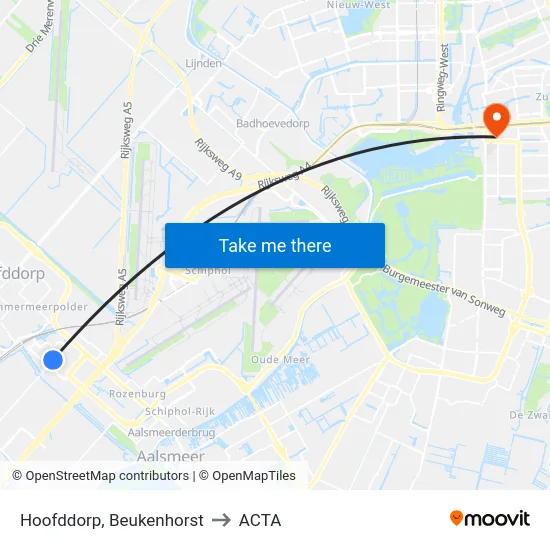 Hoofddorp, Beukenhorst to ACTA map
