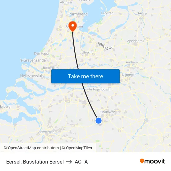 Eersel, Busstation Eersel to ACTA map