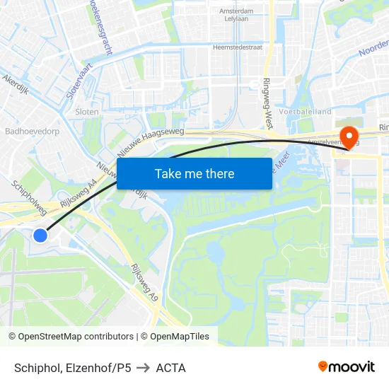 Schiphol, Elzenhof/P5 to ACTA map