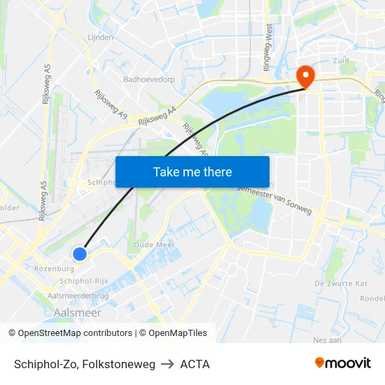 Schiphol-Zo, Folkstoneweg to ACTA map
