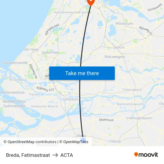 Breda, Fatimastraat to ACTA map