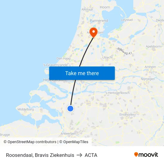 Roosendaal, Bravis Ziekenhuis to ACTA map