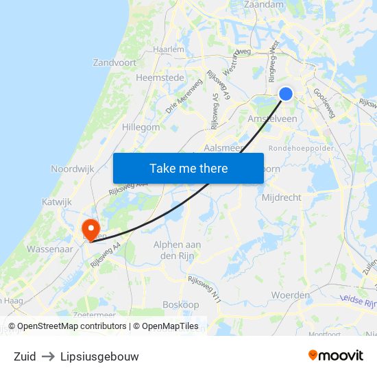 Zuid to Lipsiusgebouw map