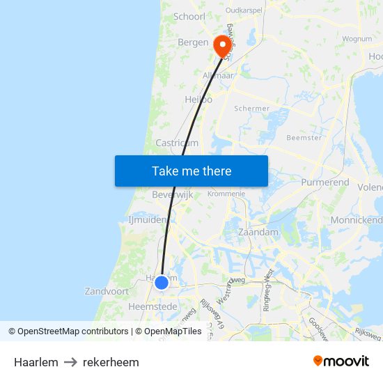 Haarlem to rekerheem map