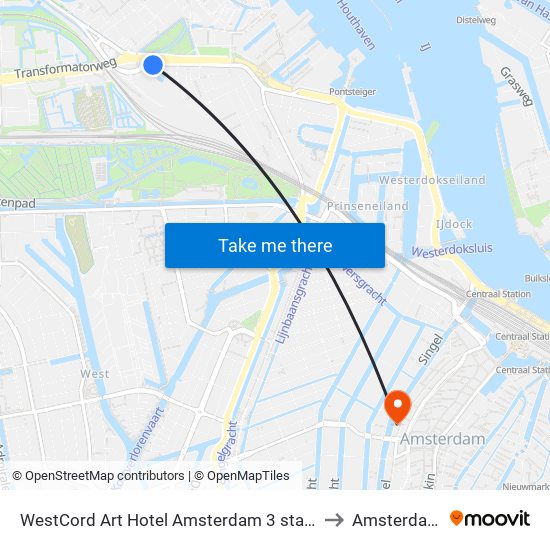 WestCord Art Hotel Amsterdam 3 stars to Amsterdam map