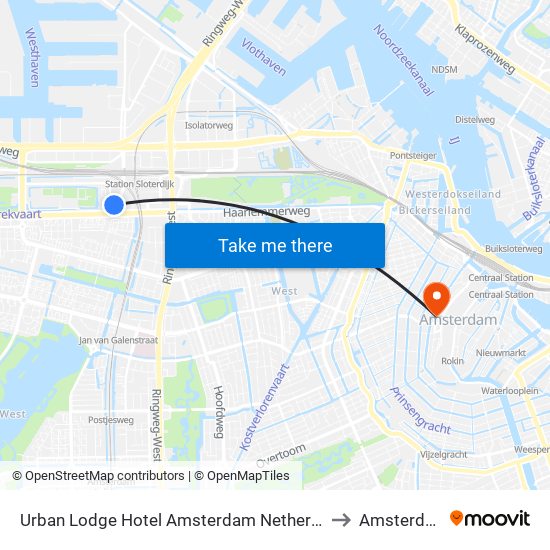 Urban Lodge Hotel Amsterdam Netherlands to Amsterdam map