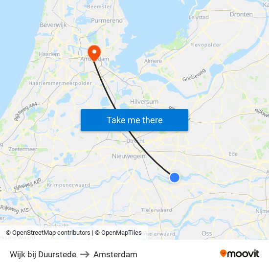 Wijk bij Duurstede to Amsterdam map