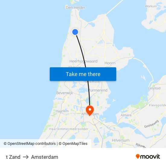 t Zand to Amsterdam map