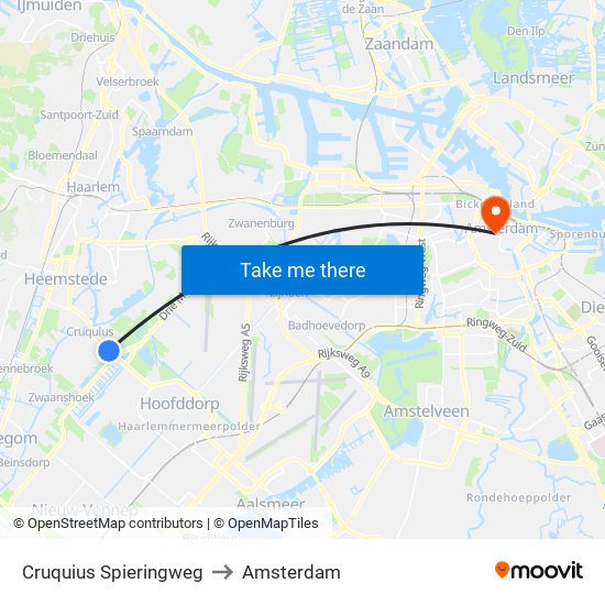 Cruquius Spieringweg to Amsterdam map