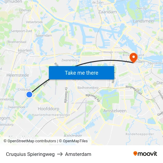 Cruquius Spieringweg to Amsterdam map