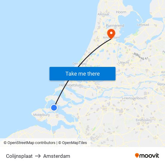 Colijnsplaat to Amsterdam map