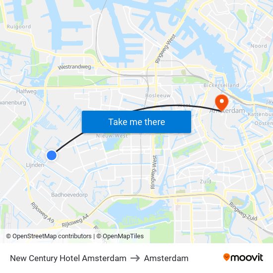 New Century Hotel Amsterdam to Amsterdam map