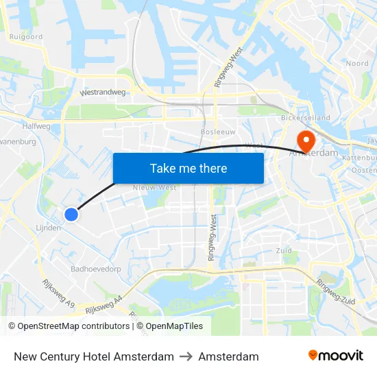 New Century Hotel Amsterdam to Amsterdam map