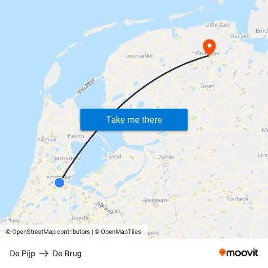 De Pijp to De Brug map