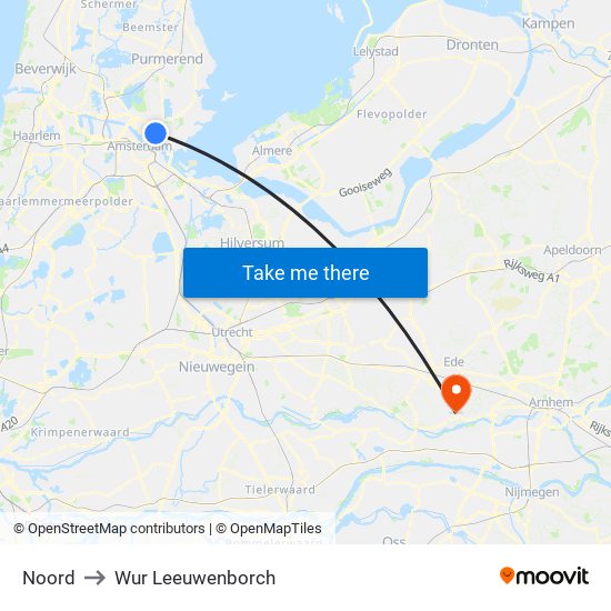 Noord to Wur Leeuwenborch map