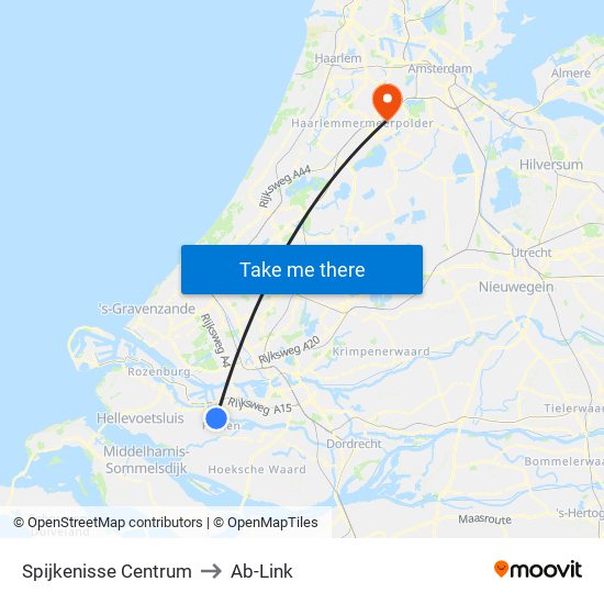 Spijkenisse Centrum to Ab-Link map