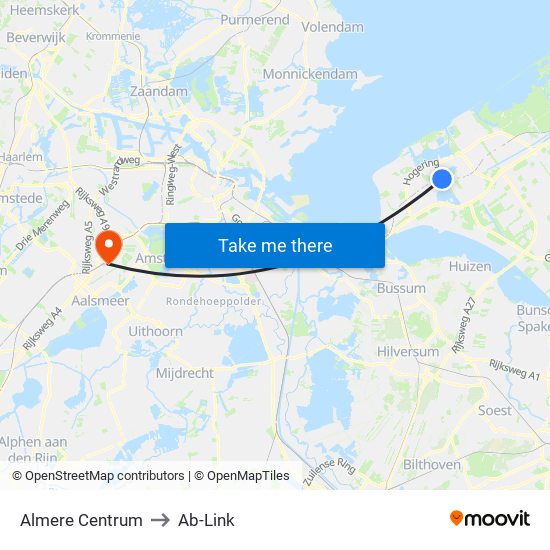 Almere Centrum to Ab-Link map