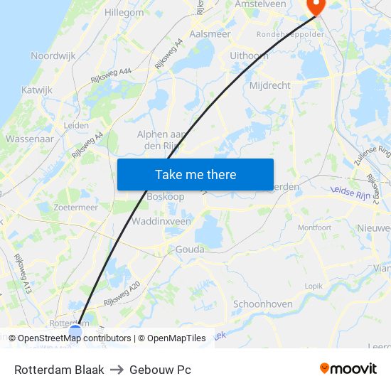 Rotterdam Blaak to Gebouw Pc map